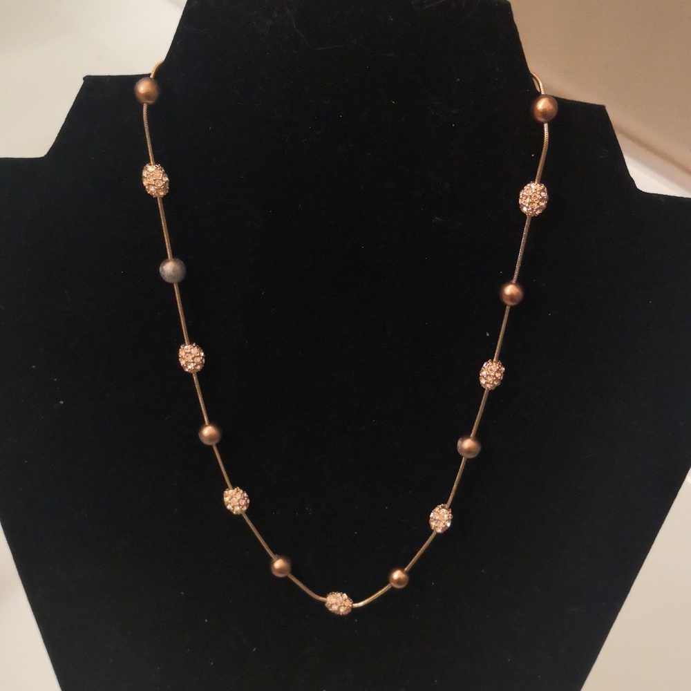 Bronze Necklace with Sparkly Beads